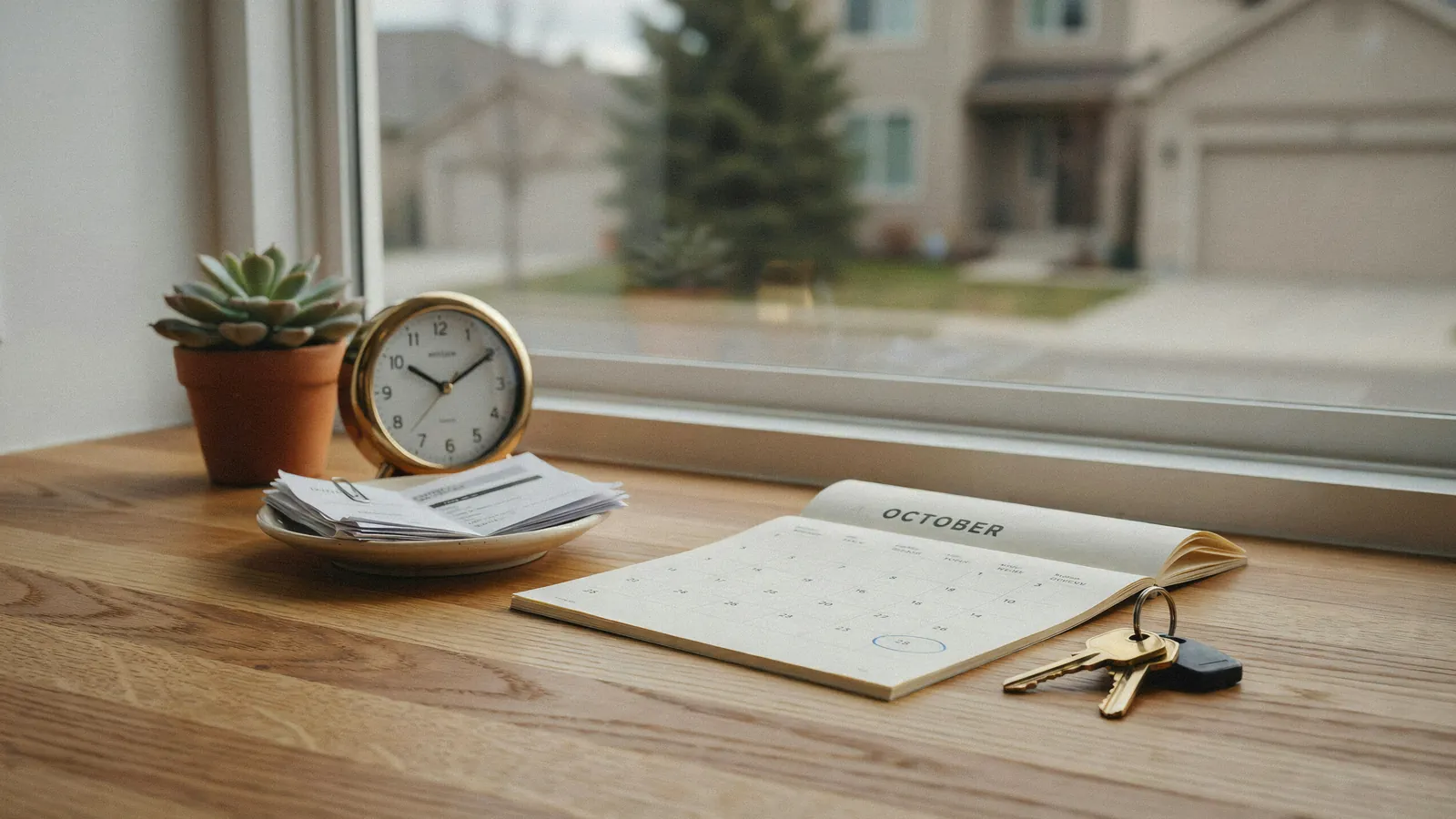 House keys and a calendar marking the redemption period set by an Order Nisi in Calgary
